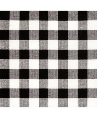 Buffalo Check Gingham Custom Window Curtain Treatments - Single Curtain Panel 42 in. W x 63 in. L, Black