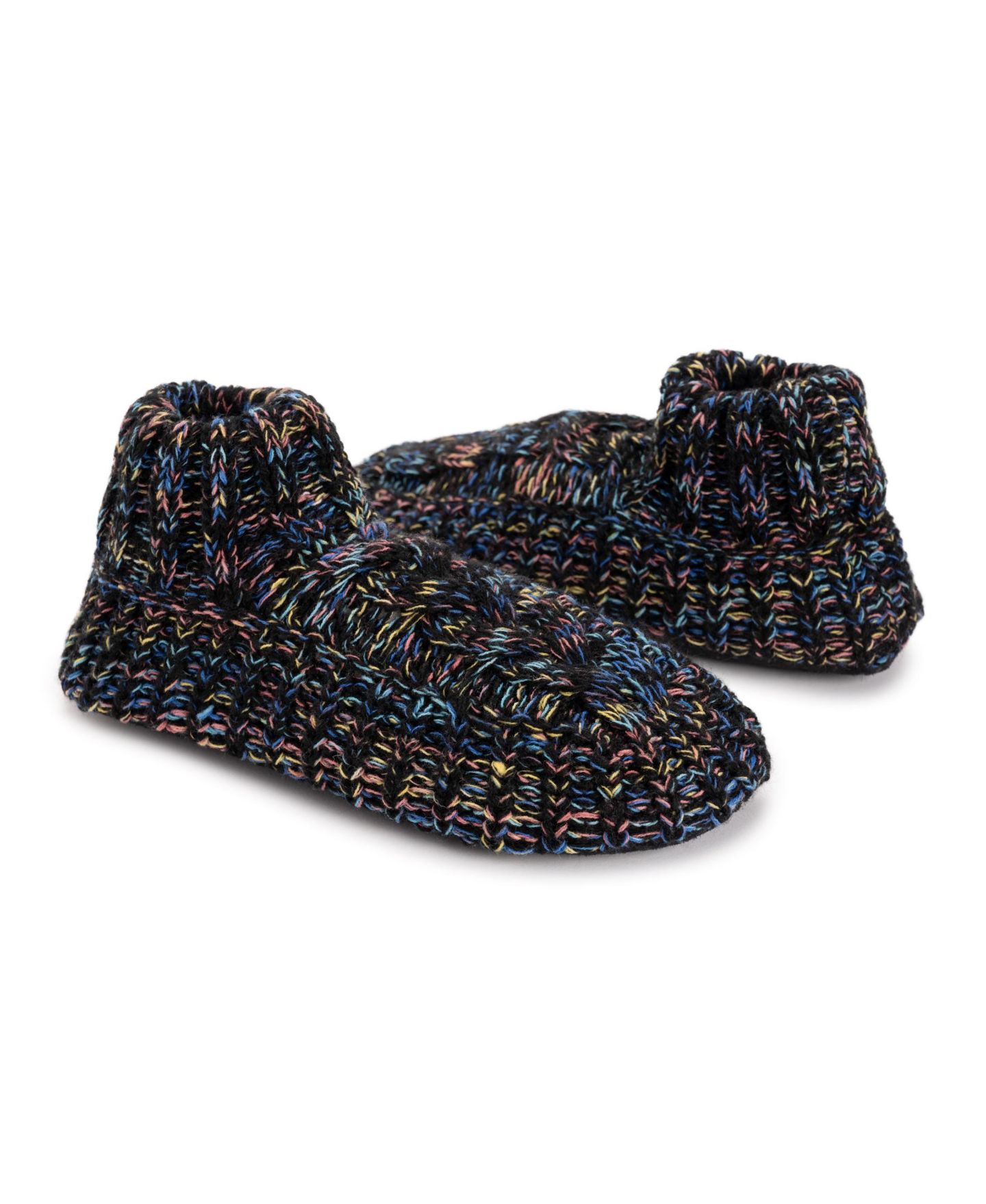 Женские ботинки MUK LUKS Icelandic Space Dye Marl Cabled Cuff Booties, цвет: Эбеновый — фото 5