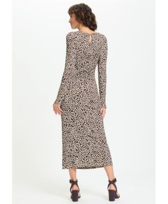 Women's Modern Animal Fitted Midi Dress