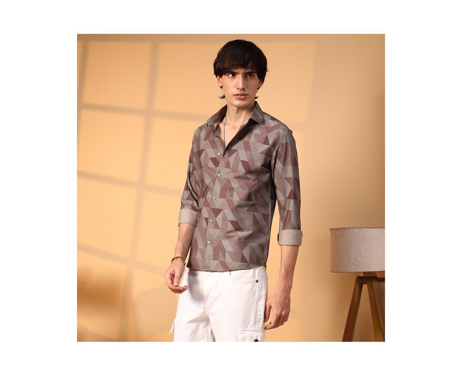 Men's Geometric Seersucker Shirt