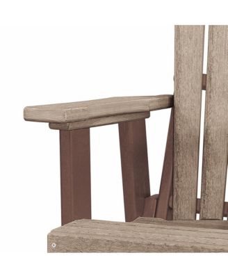 Double Glider with Center Table in Weatherwood and Tudor Brown