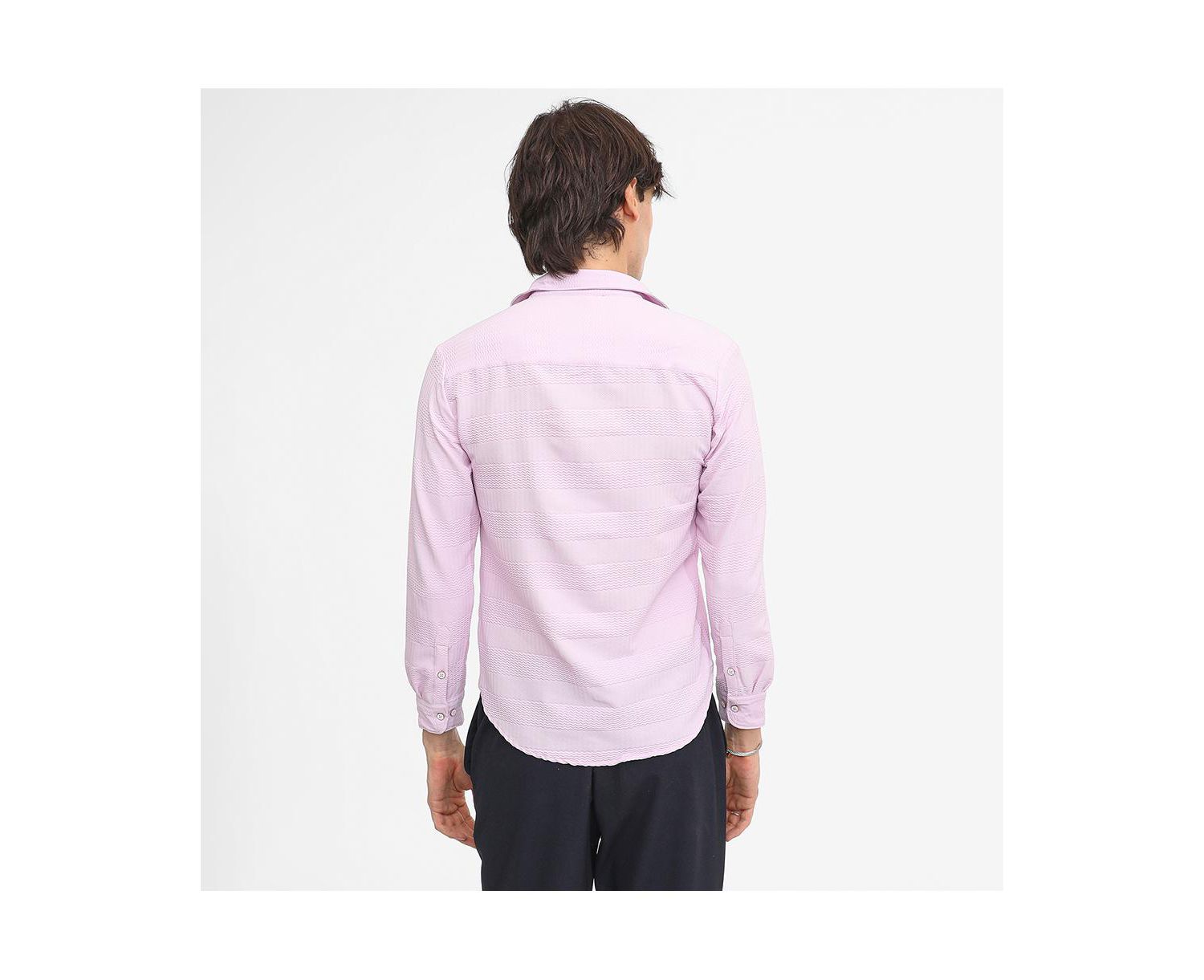 Men's Chevron-Textured Shirt