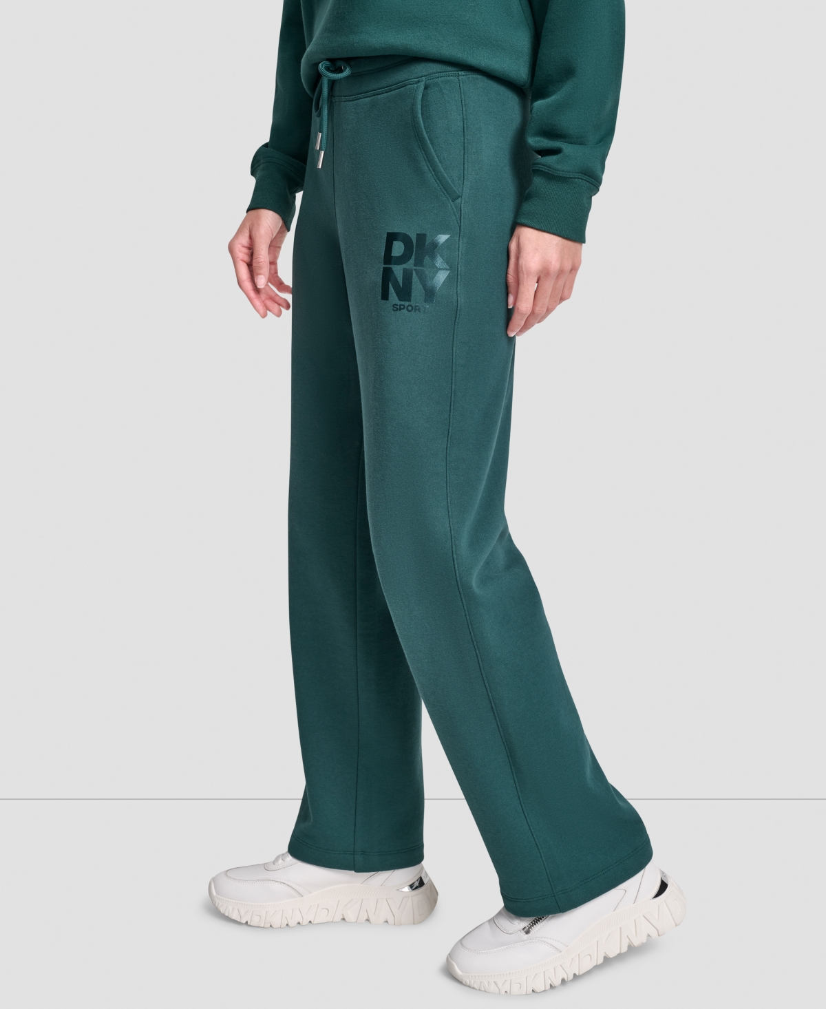 Dkny Women's Sport Stacked Transfer Logo Track Pants In Green