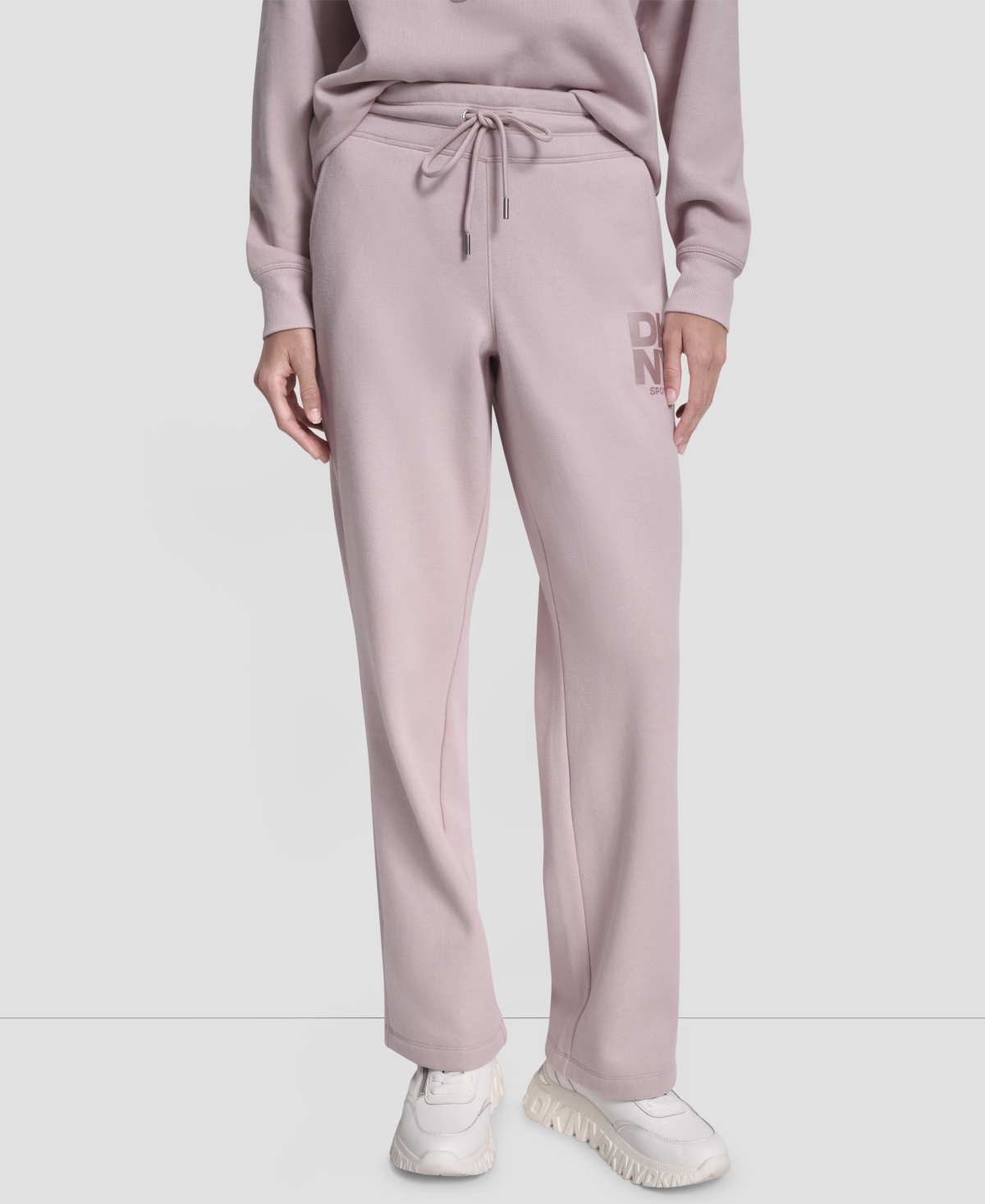Dkny Women's Sport Stacked Transfer Logo Track Pants In Pink