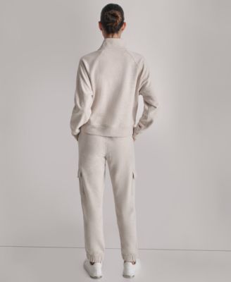 DKNY Women's Studded-Logo Half-Zip Sweatshirt