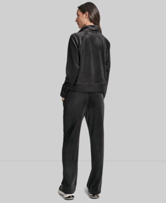 Women's Platinum Velour Embroidered Logo Sweatshirt