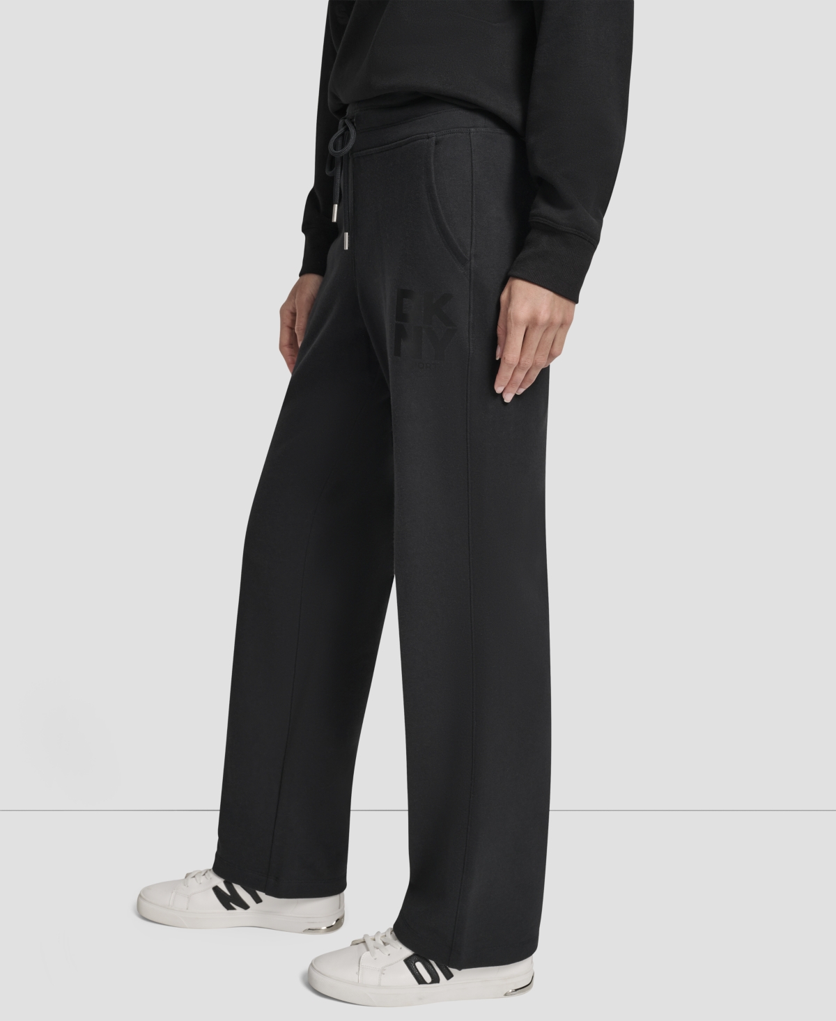 Dkny Women's Sport Stacked Transfer Logo Track Pants In Black