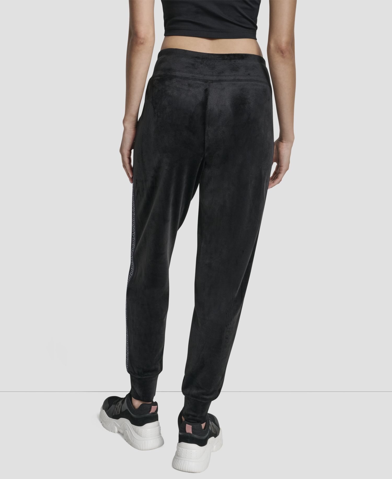 Women's Super Soft Velour Cuffed Metallic Logo Joggers