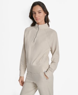 Women's Space-Dyed Half-Zip Raglan-Sleeve Top