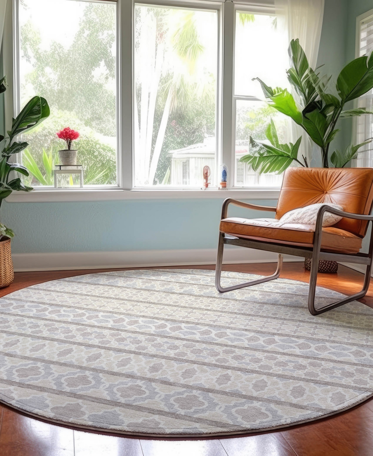 Dalyn Neo No5 8'x8' Round Area Rug In Gray