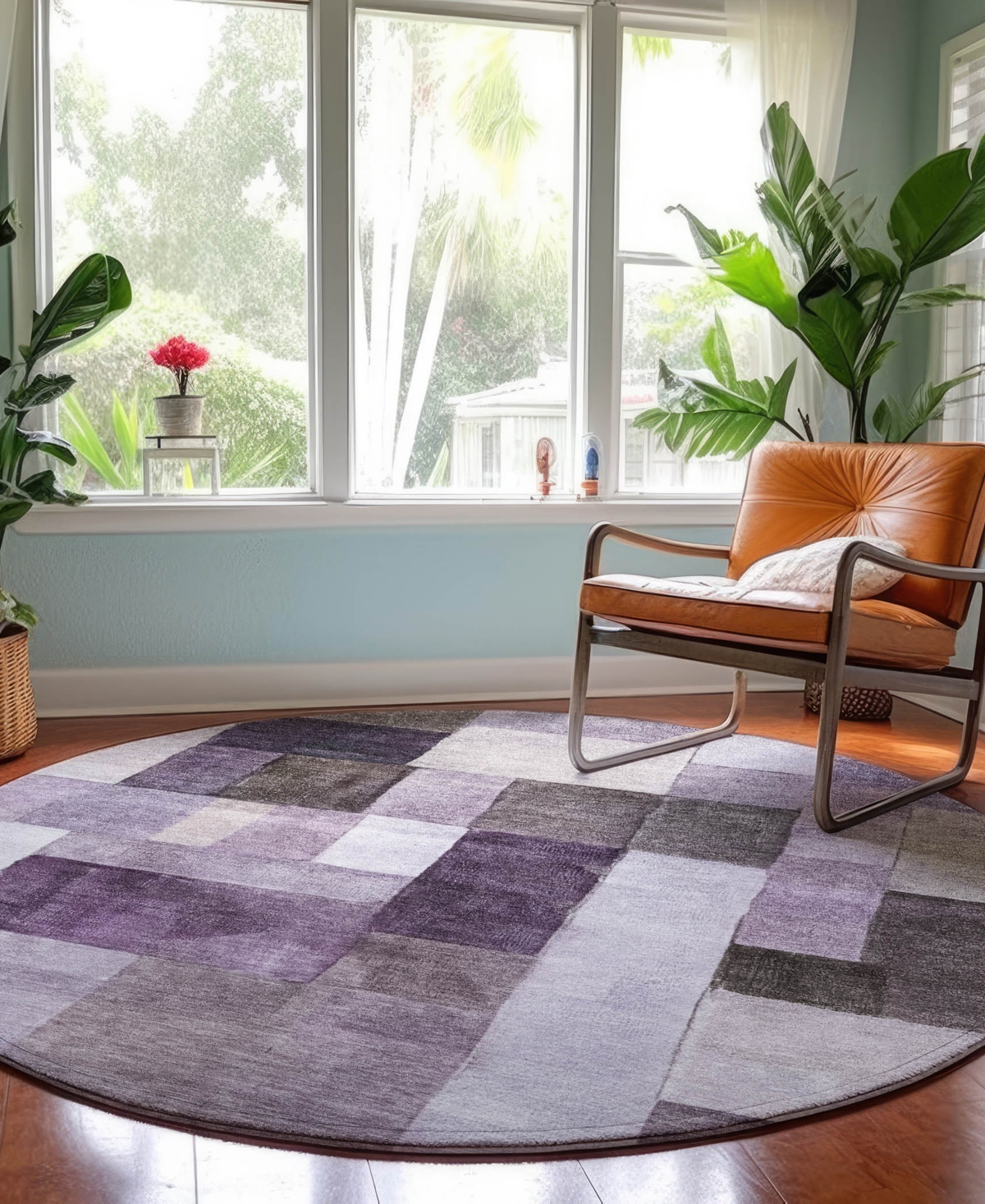 Dalyn Neo No15 8'x8' Round Area Rug In Purple