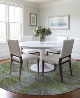 Karaj Washable KJ6 8'x8' Round Area Rug