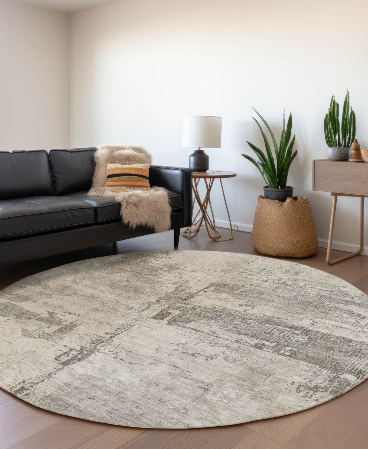 Dalyn Nouveau Nv8 8'x8' Round Area Rug In Gray