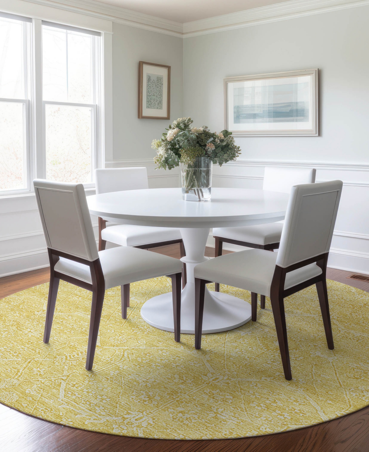 Dalyn Solace Sl12 8'x8' Round Area Rug In Yellow