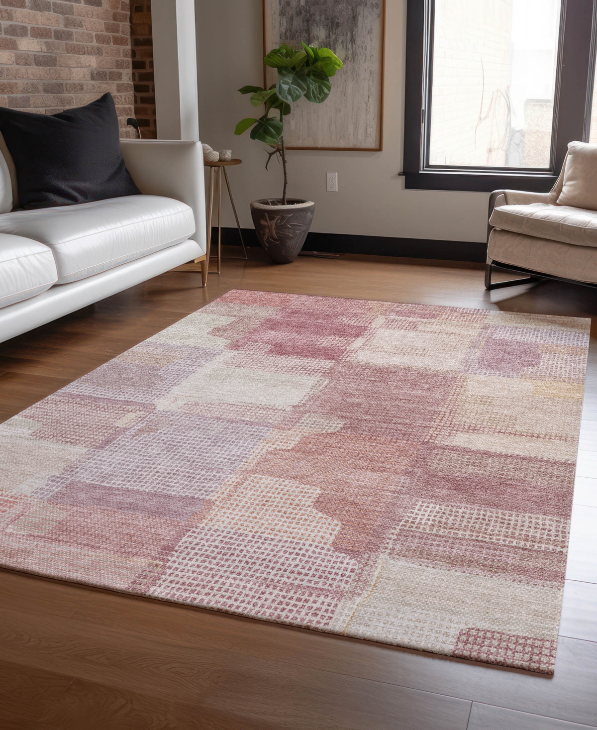 Dalyn Ravenna Rn10 3'x5' Area Rug In Pink