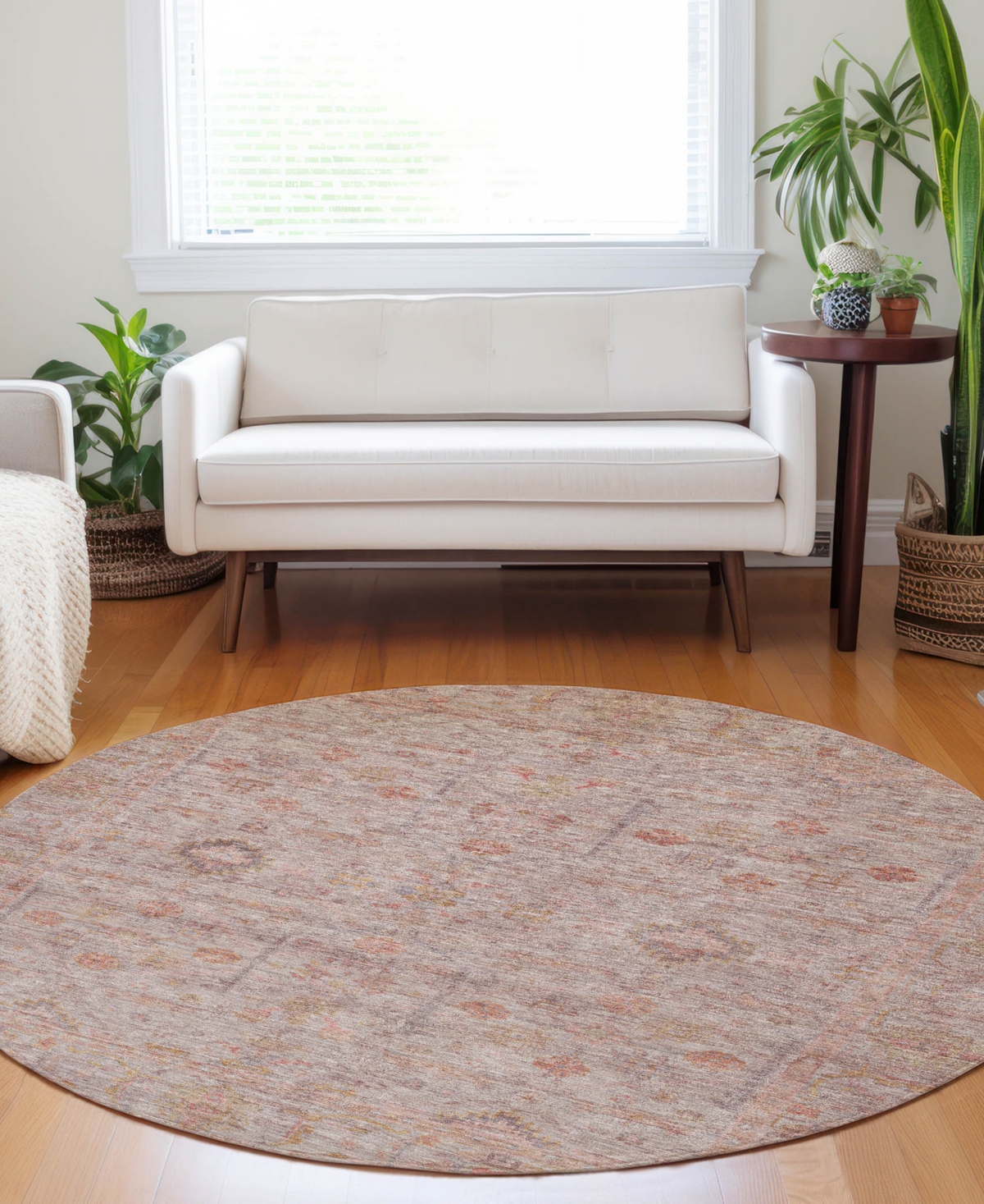 Dalyn Ravenna Rn5 8'x8' Round Area Rug In Brown