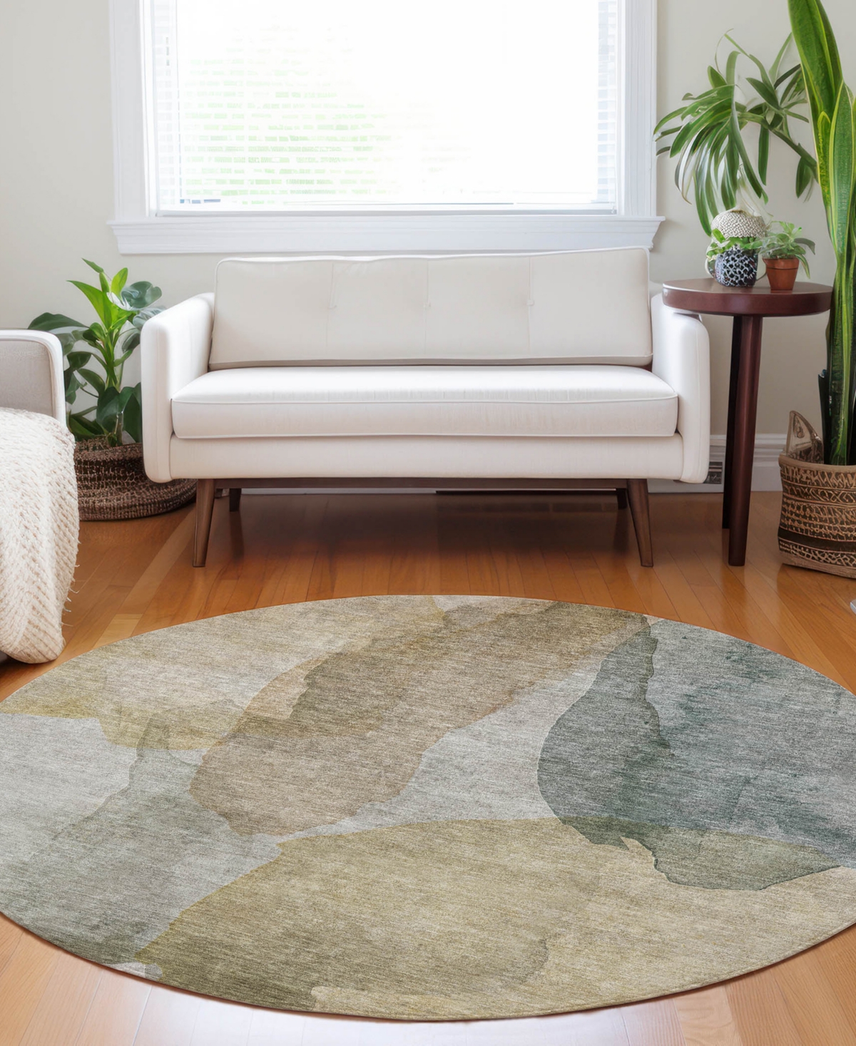Dalyn Ravenna Rn12 8'x8' Round Area Rug In Brown