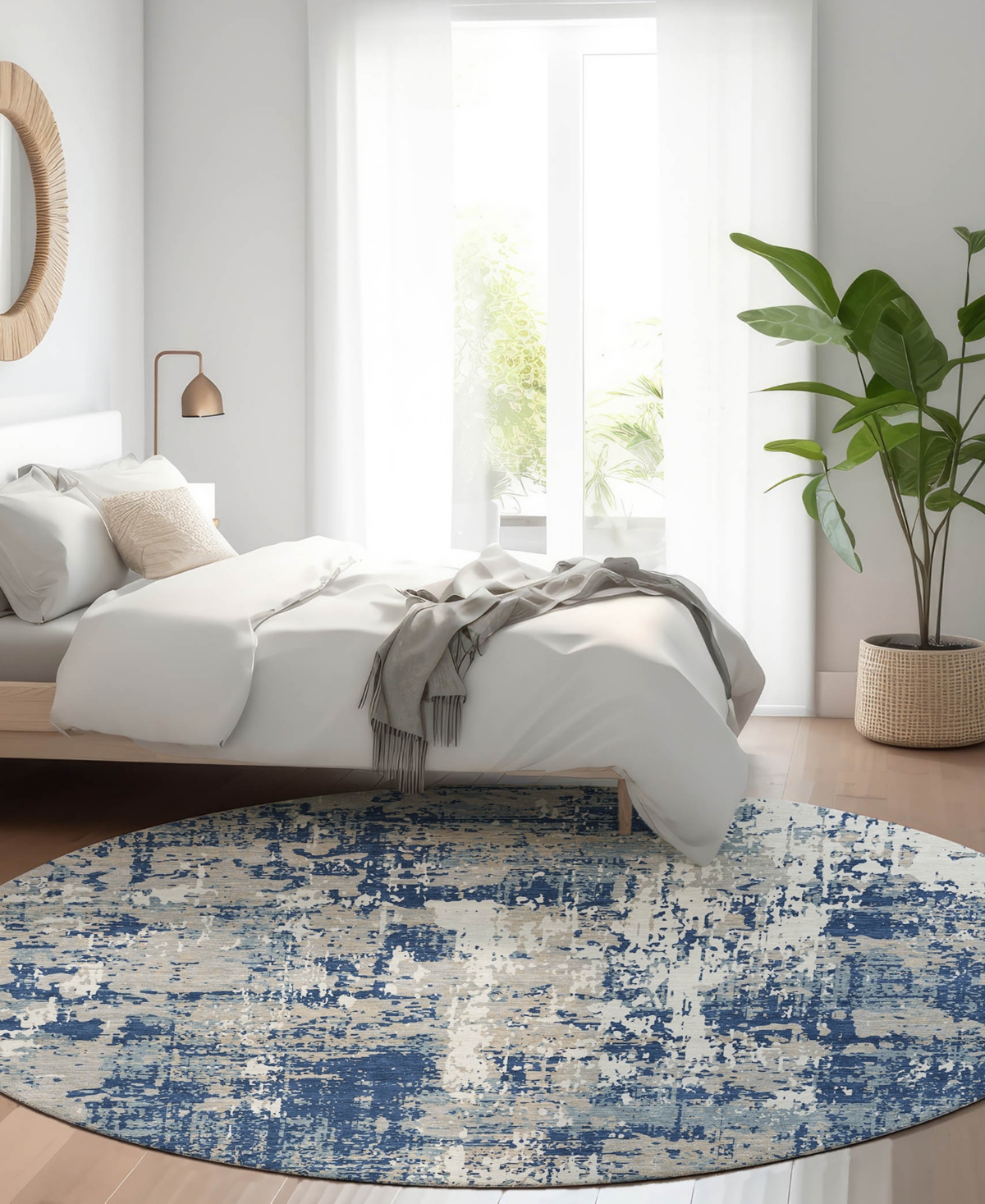 Dalyn Kochi Kc7 8'x8' Round Area Rug In Blue