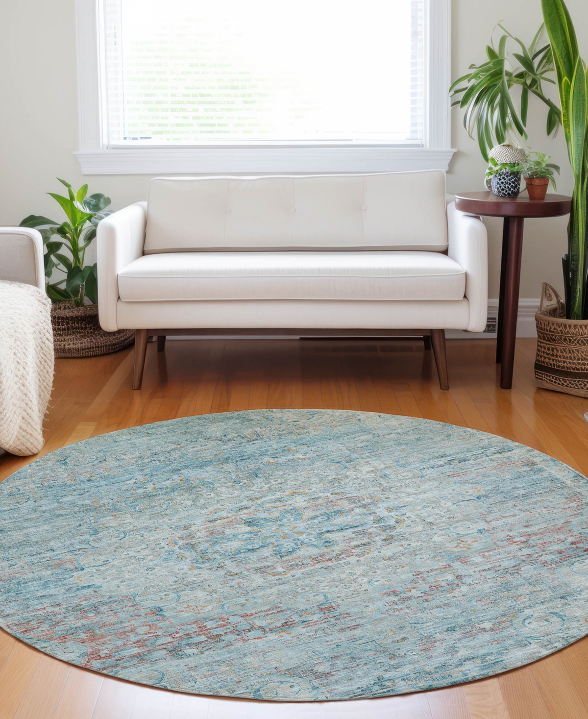 Dalyn Tabrook Tb1 8'x8' Round Area Rug In Blue