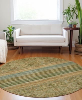 Tabrook Washable TB7 8'x8' Round Area Rug