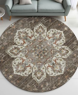 Silk Road Washable SR6 8'x8' Round Area Rug