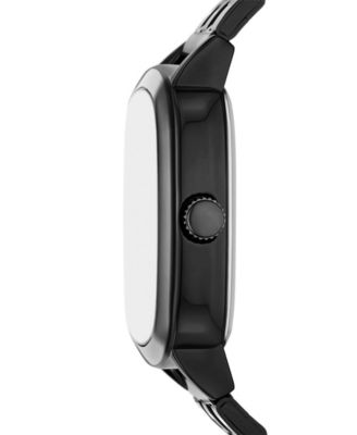 Men's Quartz Three-Hand Black Alloy Watch Set, 40mm