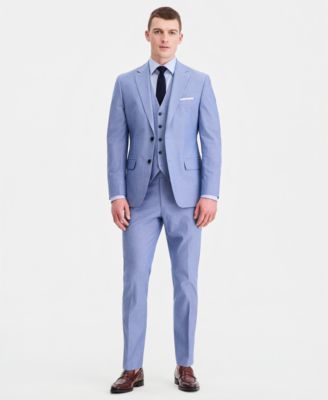 Men's Modern-Fit TH Flex Stretch Chambray Suit Separates