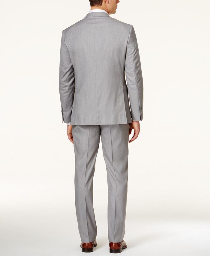 Perry Ellis Portfolio Men's Light Grey Slim-Fit Suit - Macy's