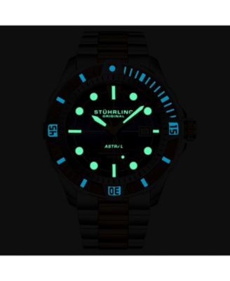 Men's Aquadiver Silver-tone Stainless Steel , Purple Dial , 45mm Round Watch