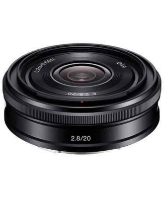 E 20mm f/2.8 Lens for Sony , Bundle with 49mm Filter Kit, Lens Case, Cleaning Kit, Lens Cap Tether