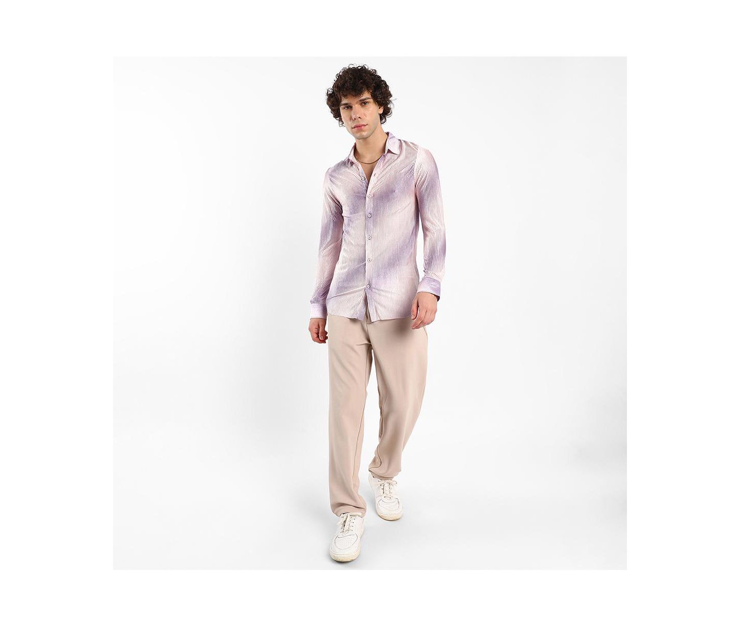 Мужская рубашка Cahoot Campus Sutra Ombre-Pleated, цвет: Фиолетовый — фото 5