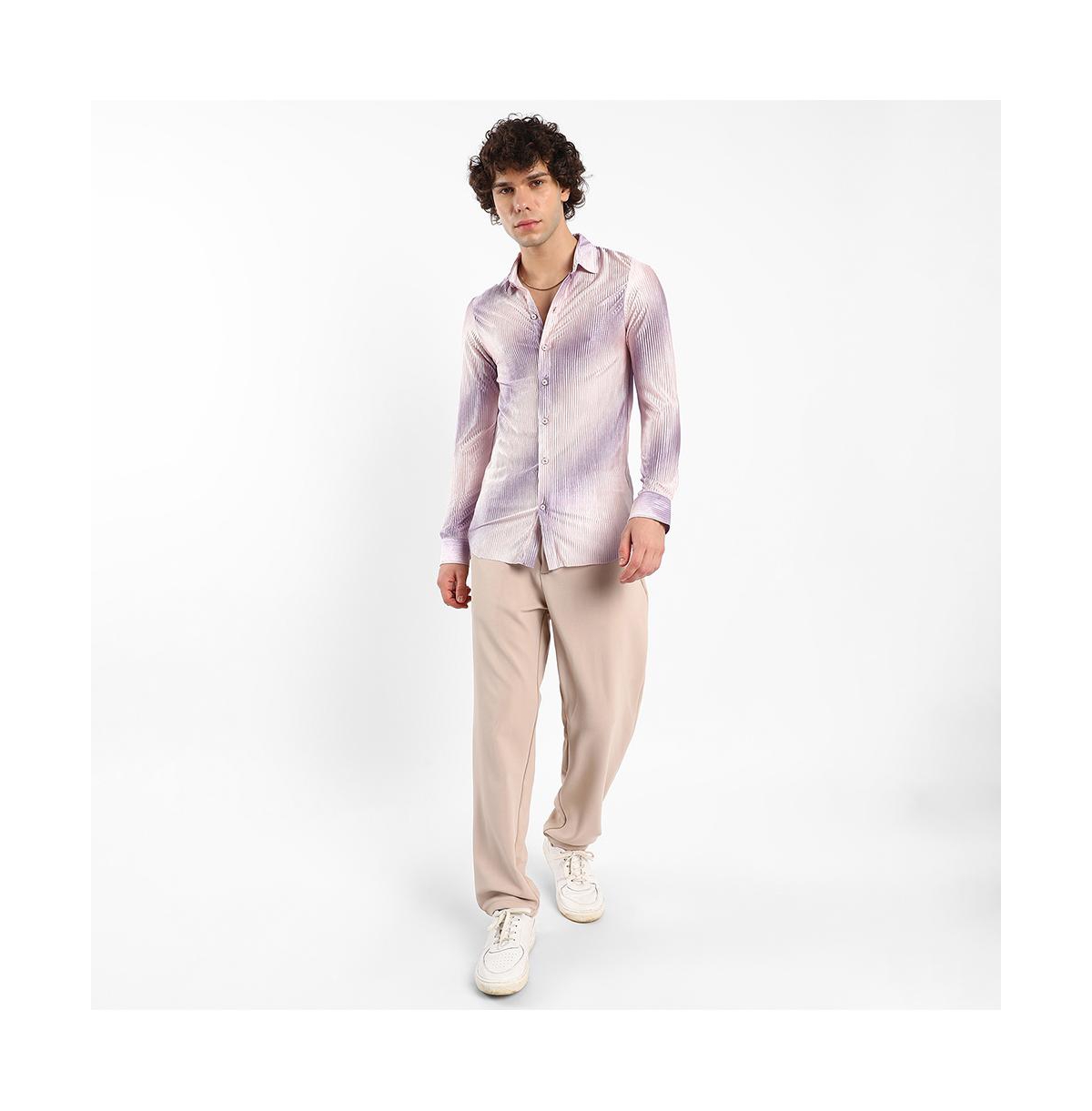 Campus Sutra Men's Ombre-Pleated Shirt