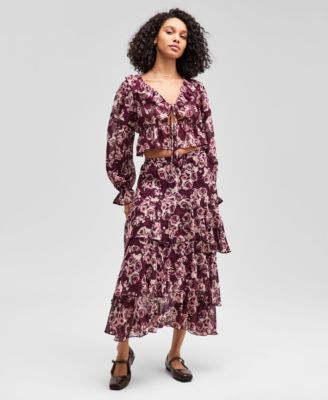 Women's Tiered Ruffle Midi Skirt, Macy's Exclusive