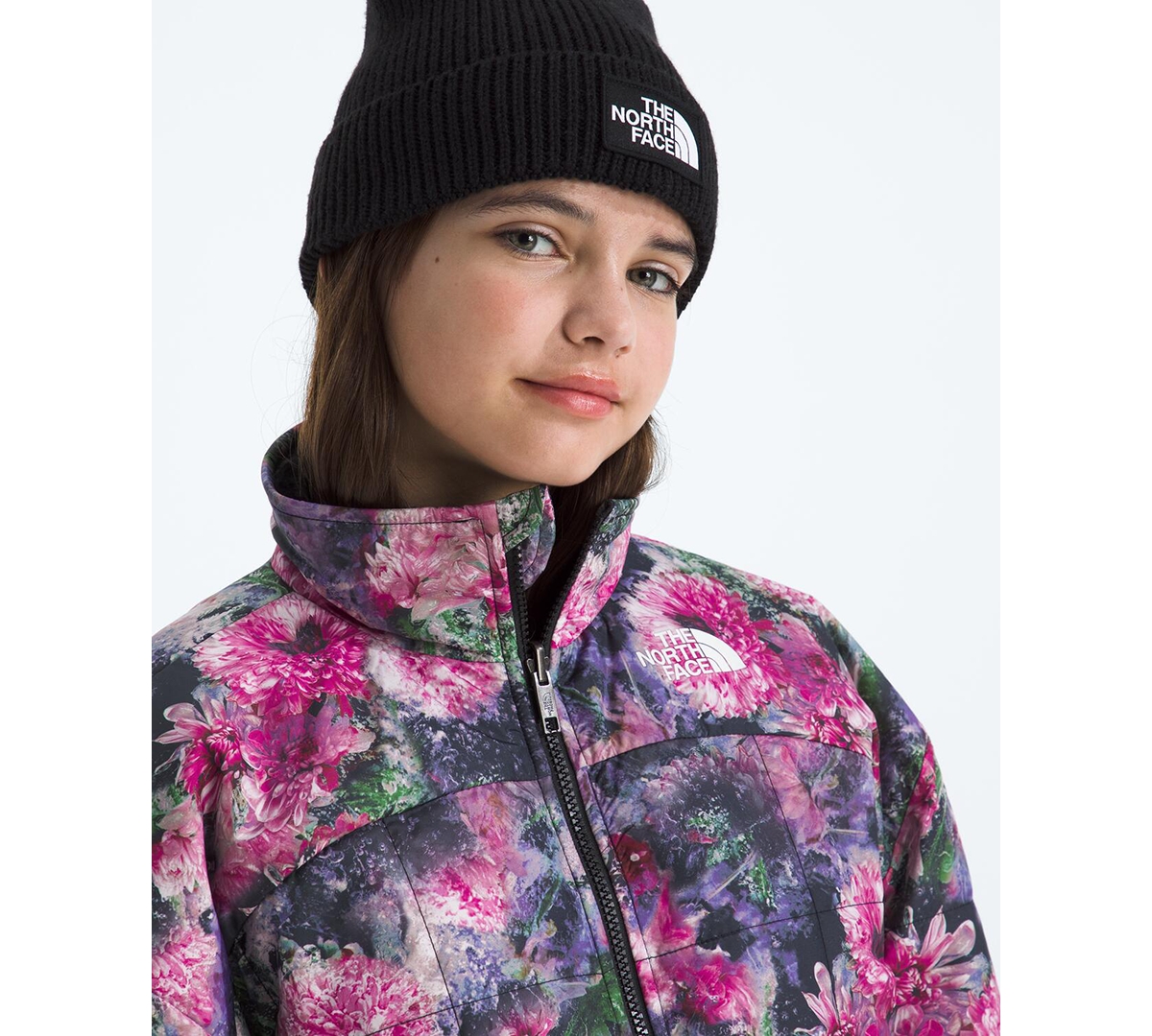 The North Face Girls 6-16 Printed Reversible Shasta Short Parka Jacket In Multi