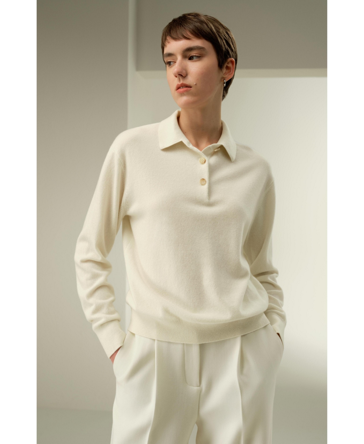 Lilysilk Women's Baby Cashmere Polo Shirt