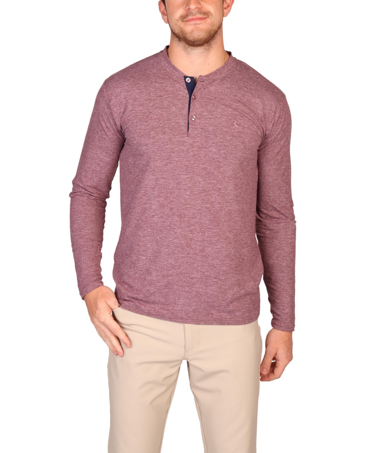 Tailorbyrd Men's Brushed Melange Super Soft Henley