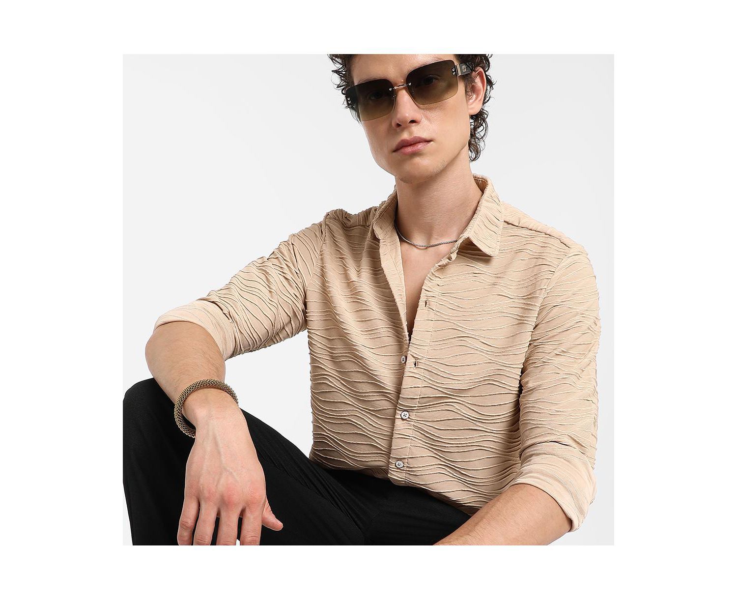 Men's Self-Design Wave Shirt