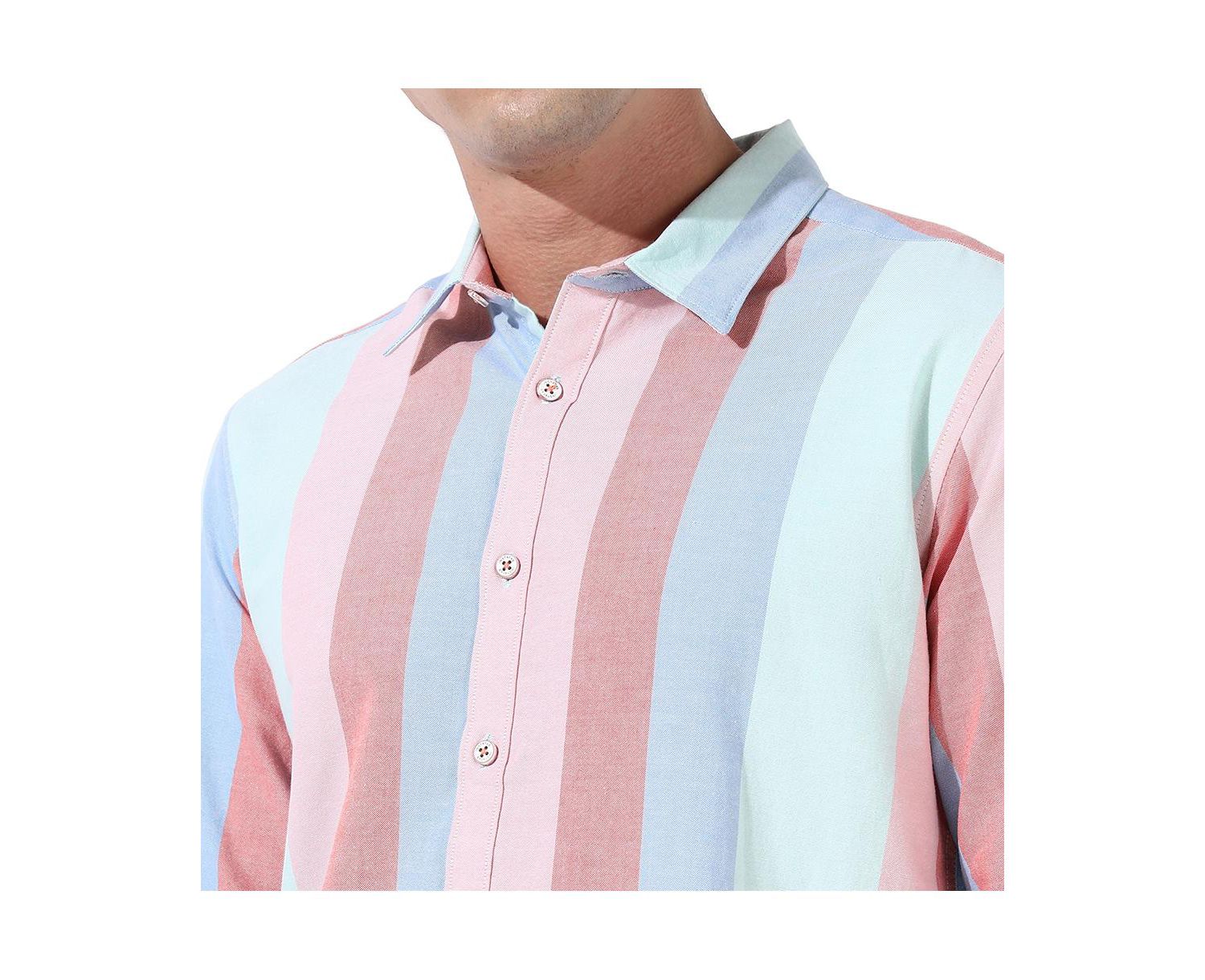 Men's Multicolour Roman Striped Shirt