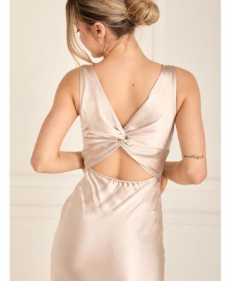 Women's Twist Back Satin Bridesmaid Dress