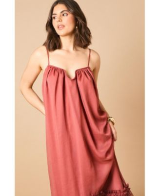 Babydoll Floaty Lace Detail Maxi Dress