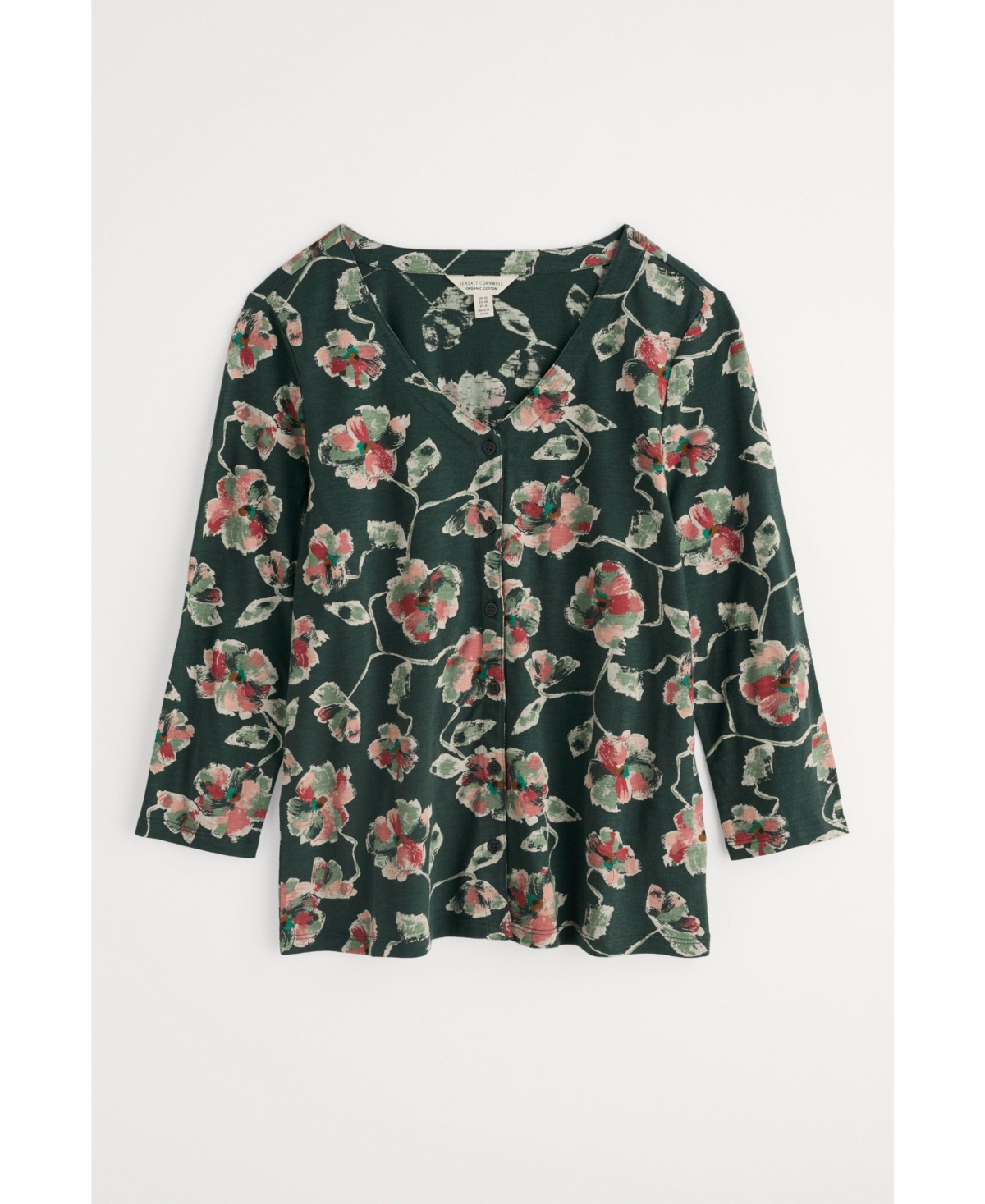 Seasalt Cornwall Women's Studio Glass Quarter Sleeve Top