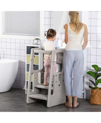 Adjustable Toddler Tower with Anti-Slip Mat - 3 Height Settings
