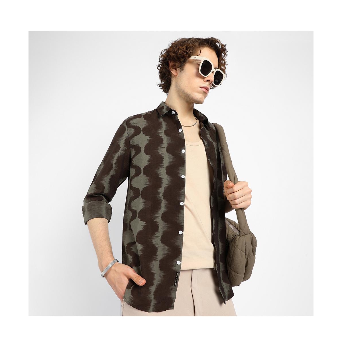 Campus Sutra Men's Wave-Ombre Shirt