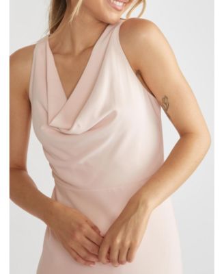 Women's Cowl Front Crepe Bridesmaid Dress