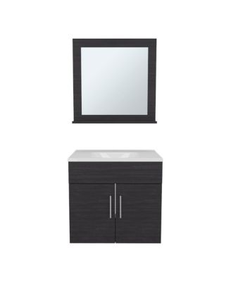 Blake Bathroom Cabinet with Mirror Cabinet Black MDF