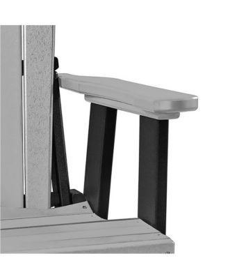 Double Glider with Center Table in Light Gray and Black