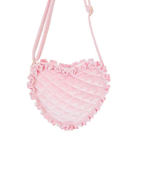 Сумка Bits & Bows Velvet Ruffle Heart Purse in Pink для девочек