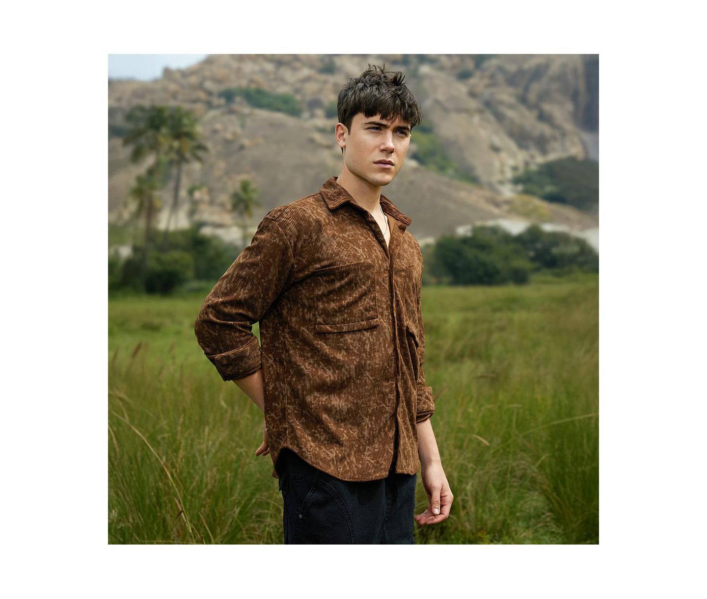 Мужская рубашка Cahoot Campus Sutra Faded Corduroy Oversized, цвет: Коричневый — фото 3