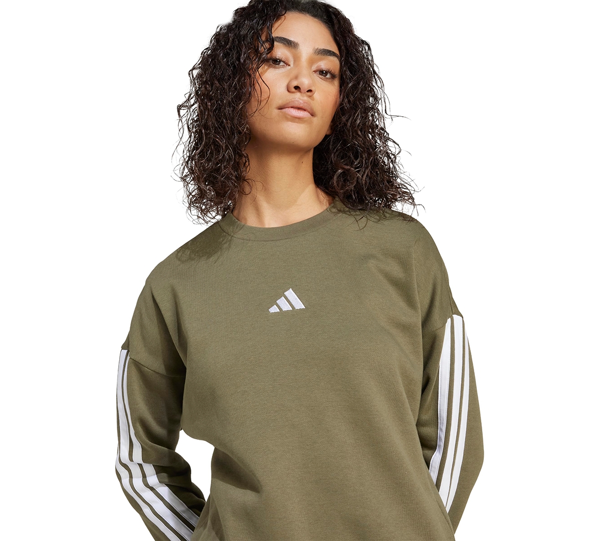 Adidas Originals Adidas Essentials 3-stripes Fleece Sweatshirt In Gray