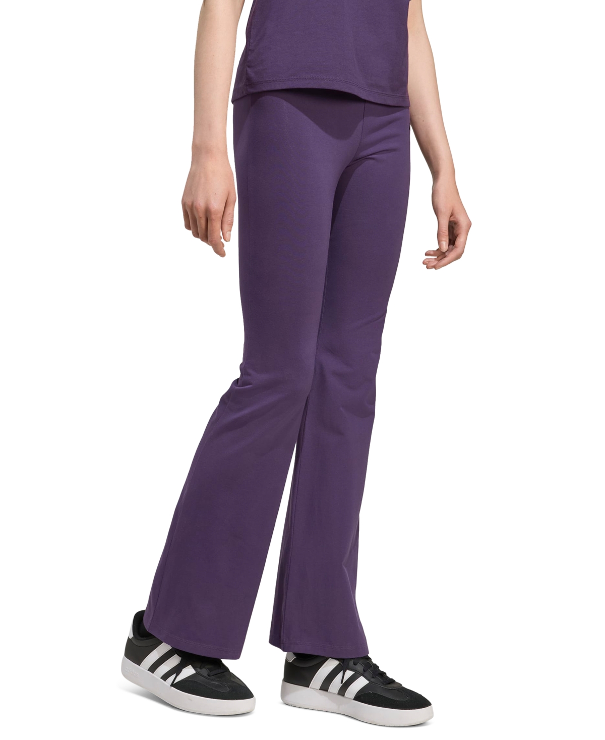 Adidas Originals Women's Essentials Small Logo Flared Leggings In Purple